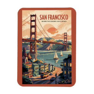 Ímã Paisagem Urbana de São Francisco Califórnia Arte d