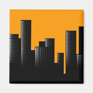 Imã paisagem urbana laranja