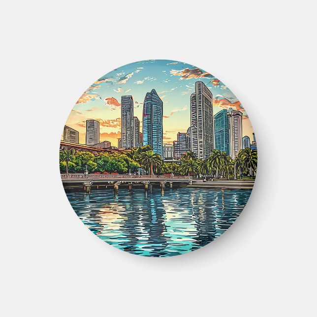 Imã Paisagem urbana moderna de Singapura (Frente)