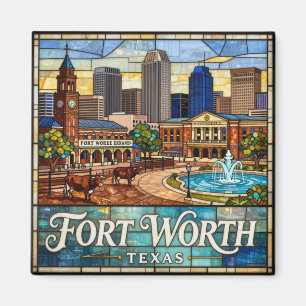 Imã Paisagem urbana ocidental de Fort Worth 🤠