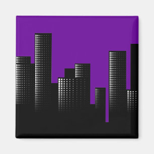 Imã paisagem urbana roxa