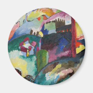 Imã Paisagem Wassily Kandinsky com Chaminé de Fábrica