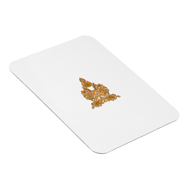 Ímã Paisley Floral Art - Decor Laranja Boho (Lado Direito)