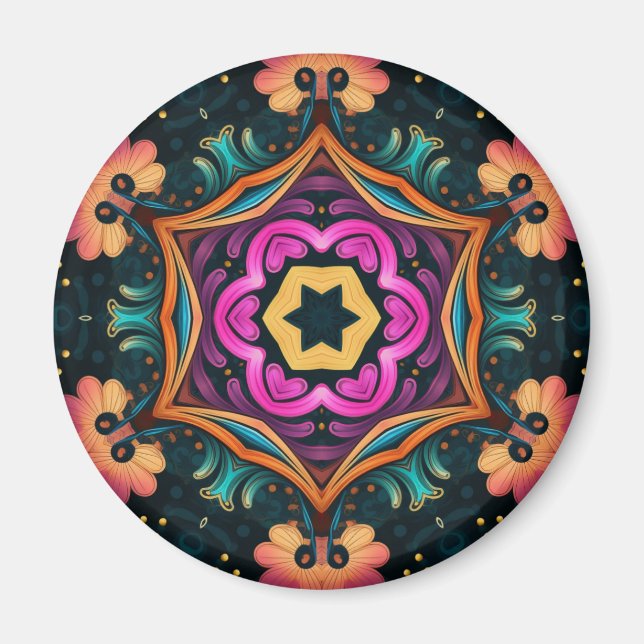 Imã Paisley Rosa Floral Flor 6a4 (Frente)