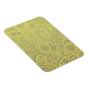 Ímã Paisley terroso alaranjado em amarelo