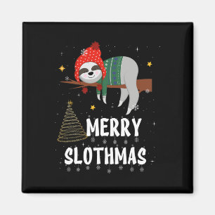 Imã Pajama De Natal De feliz Slothmas Para Amantes De 