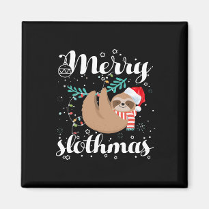 Imã Pajama De Natal De feliz Slothmas Para Amantes De