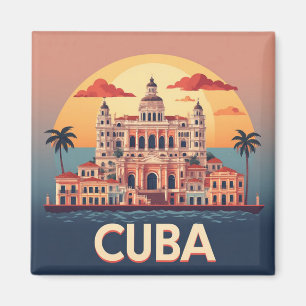Imã Palácio Cubano à Beira-Mar ao Pôr do Sol com Palme