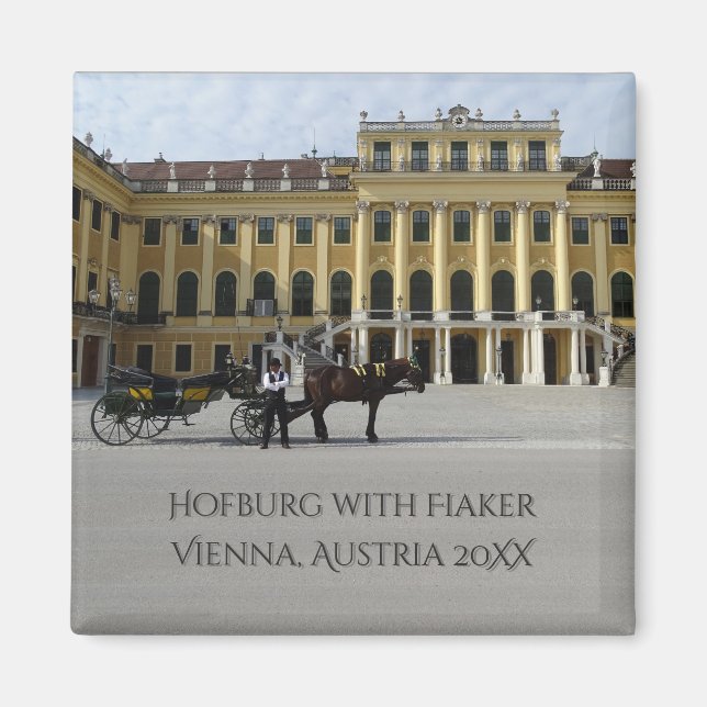 Imã Palácio de Schönbrunn com Fiaker Viena, Áustria (Frente)