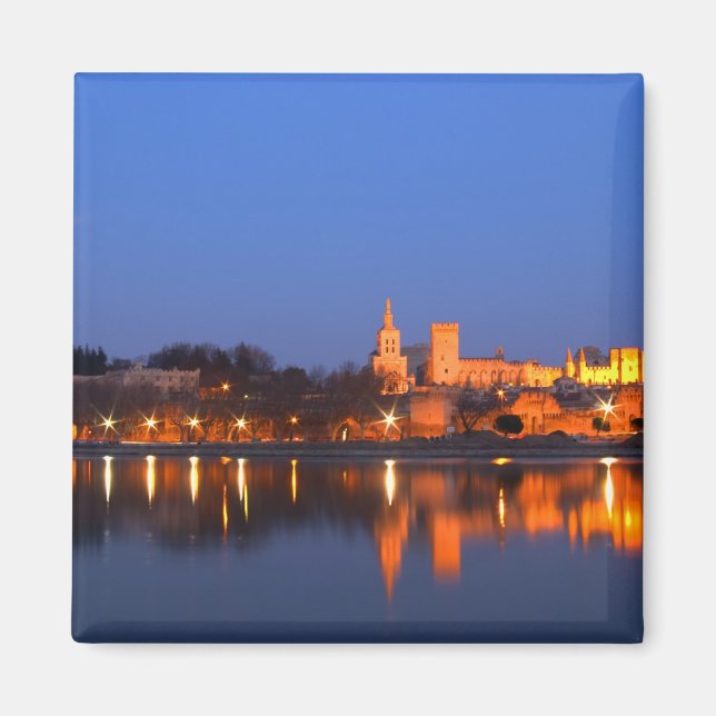 Imã Palácio do Papa em Avignon e rio Ródano em Avignon (Frente)