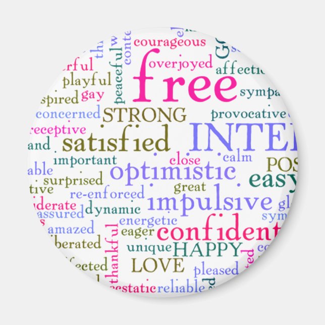 Imã Palavras animadoras inspiradoras inspiracionais (Frente)