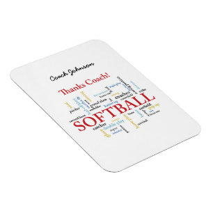 Ímã Palavras do treinador do softball dos obrigados do