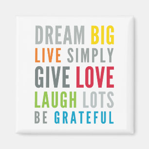 Imã PALAVRAS INSPIRADORES A VIVER pela tipografia