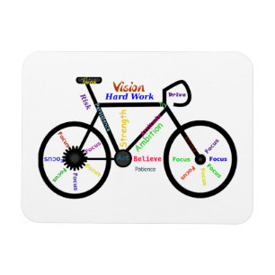 Ímã Palavras inspiradores, Biking, dando um ciclo,
