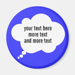 Imã palavras personalizadas do balão de reflexão