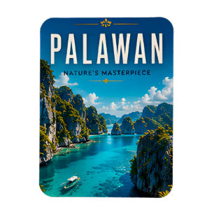 Ímã 🏝️ Palawan Filipinas Decoração de Lagoa 🌊