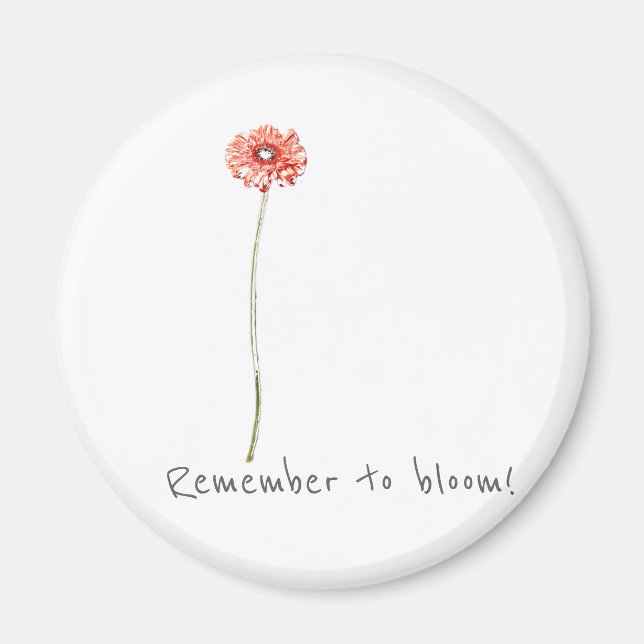 Imã Pale Red Gerbera Daisy Lembra-se do Bloom Magnet (Frente)