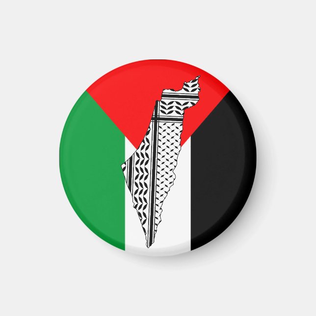 Imã Palestina - Bandeira e Mapa com Padrão Keffiyeg (Frente)