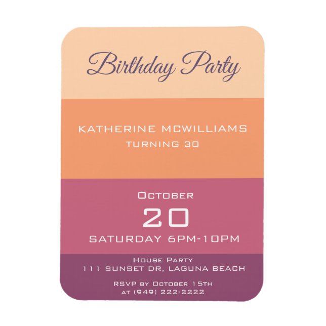 Ímã Paleta de Colheita de festas de aniversário- (Vertical)