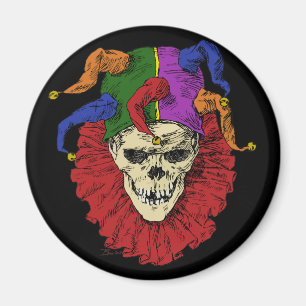 Imã Palhaço do Gótico de Jester Skull, Mardi Gras