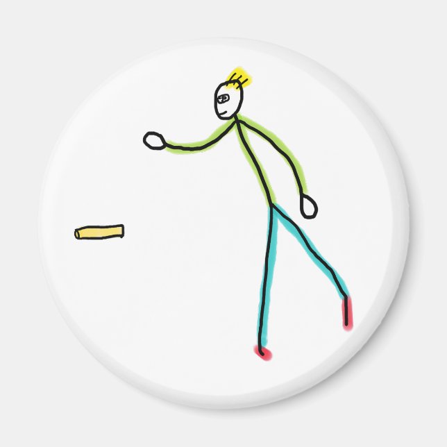 Imã Palito de Homem Jogando Kubb (Frente)