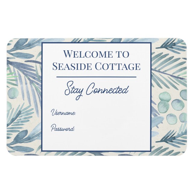 Ímã Palm Airbnb Praia Vacinação Aluguel Wifi Magnet (Horizontal)