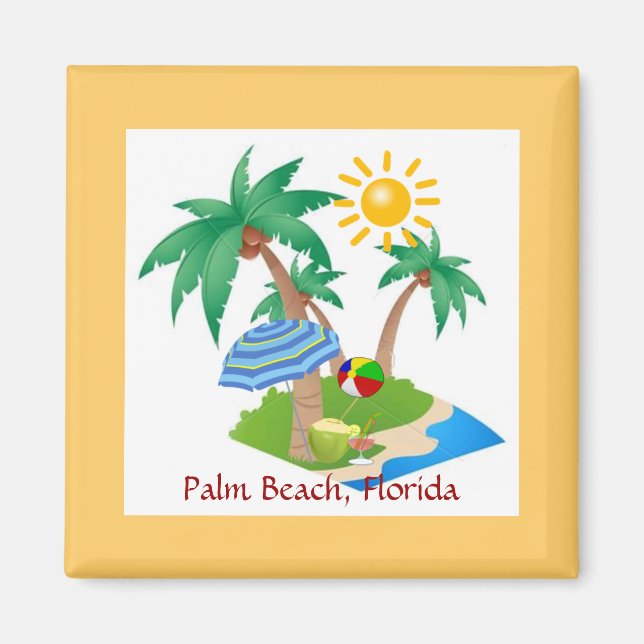 Imã Palm Beach, modelo de ímã de geladeira da Flórida (Frente)