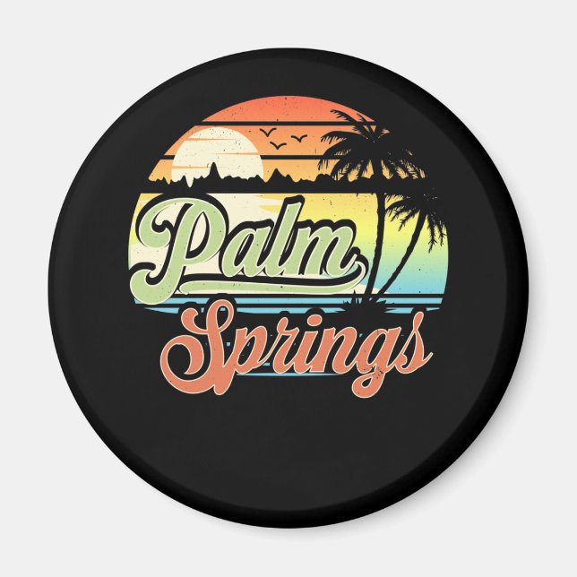 Imã Palm Primaveras California Beach Vacet Sunset (Frente)