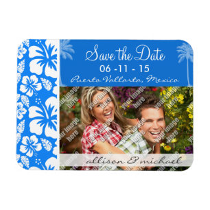 Ímã Palma de Verão; Azure Blue Tropical Hibiscus