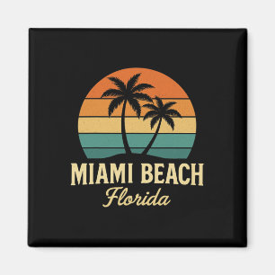 Imã Palmares de Miami Flórida Pôr do Sol Vintage Palme