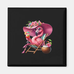 Imã Palmeira Rosa Flamingo Praia Tropical Verão Férias
