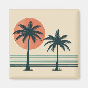 Imã Palmeiras tropicais retrô/vintage
