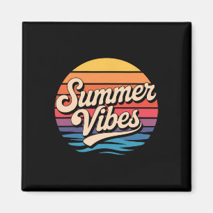 Imã Palmeiras Vibrações de Verão Retro Surf Pôr do Sol