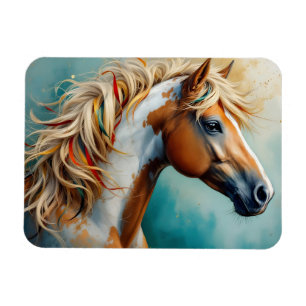 Ímã Palomino Paint Mustang Retrato