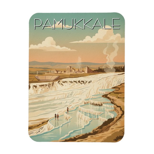 Ímã Pamukkale Turkey Travel Postcard (Vertical)
