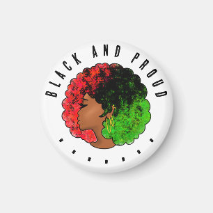 Imã Pan-africana menina mulher negra verde vermelho or