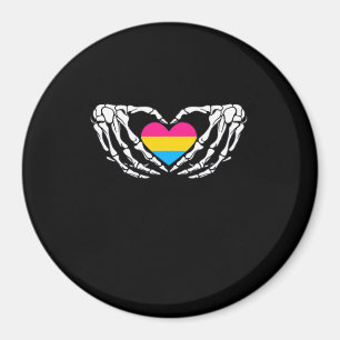 Imã Pan Pride Skeleton Halloween Gótico Heart