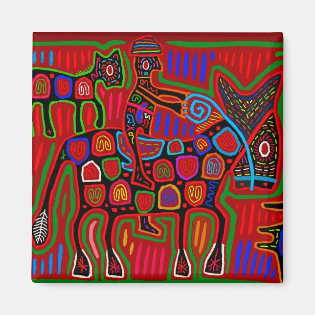 Imã Panamá Mola - Salve um Cavalo Andando em um Cowboy (Frente)