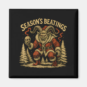 Imã Pancadas da Temporada Krampus Papai Noel Gótico Fe