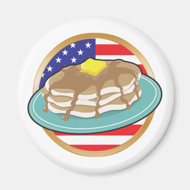 Imã Pancake American Flag (Frente)