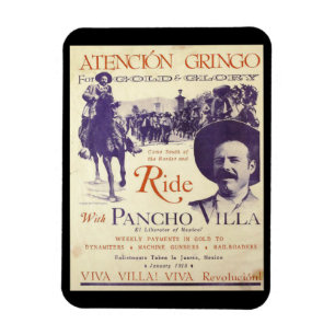 Ímã Pancho Villa Mexico General Cowboy Outlaw