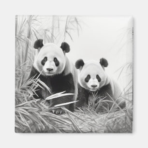 Imã Panda Animal Discovery Wild Nature Ink Sketch Art