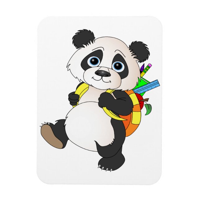 Ímã Panda Bear com mochila (Vertical)