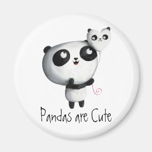 Imã Panda bonito com balão