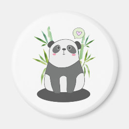 Imã Panda branca e negra em bambu