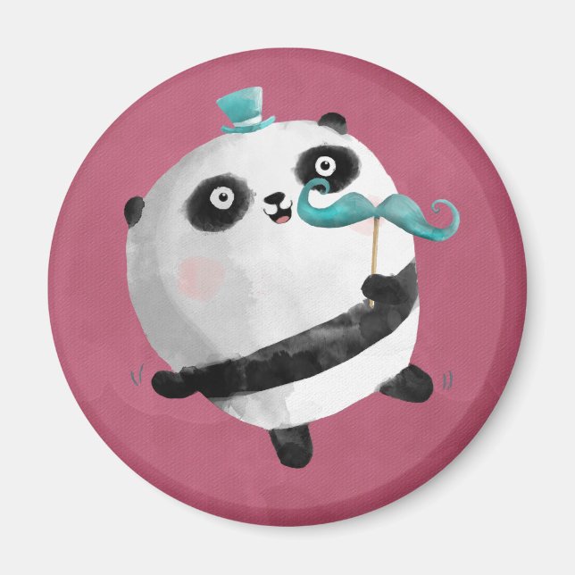 Imã Panda com bigodes (Frente)