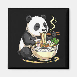 Imã Panda Comendo Macarrão Ramen Engraçado 