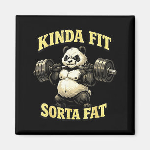 Imã Panda de academia engraçado_ meio em forma meio go
