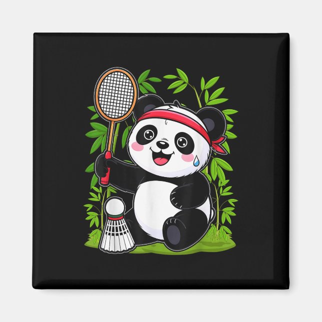Imã Panda de Badminton Esgotado - Ani de Petisco Engra (Frente)