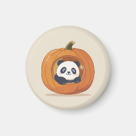Imã Panda de Halloween de Abóbora Fofa